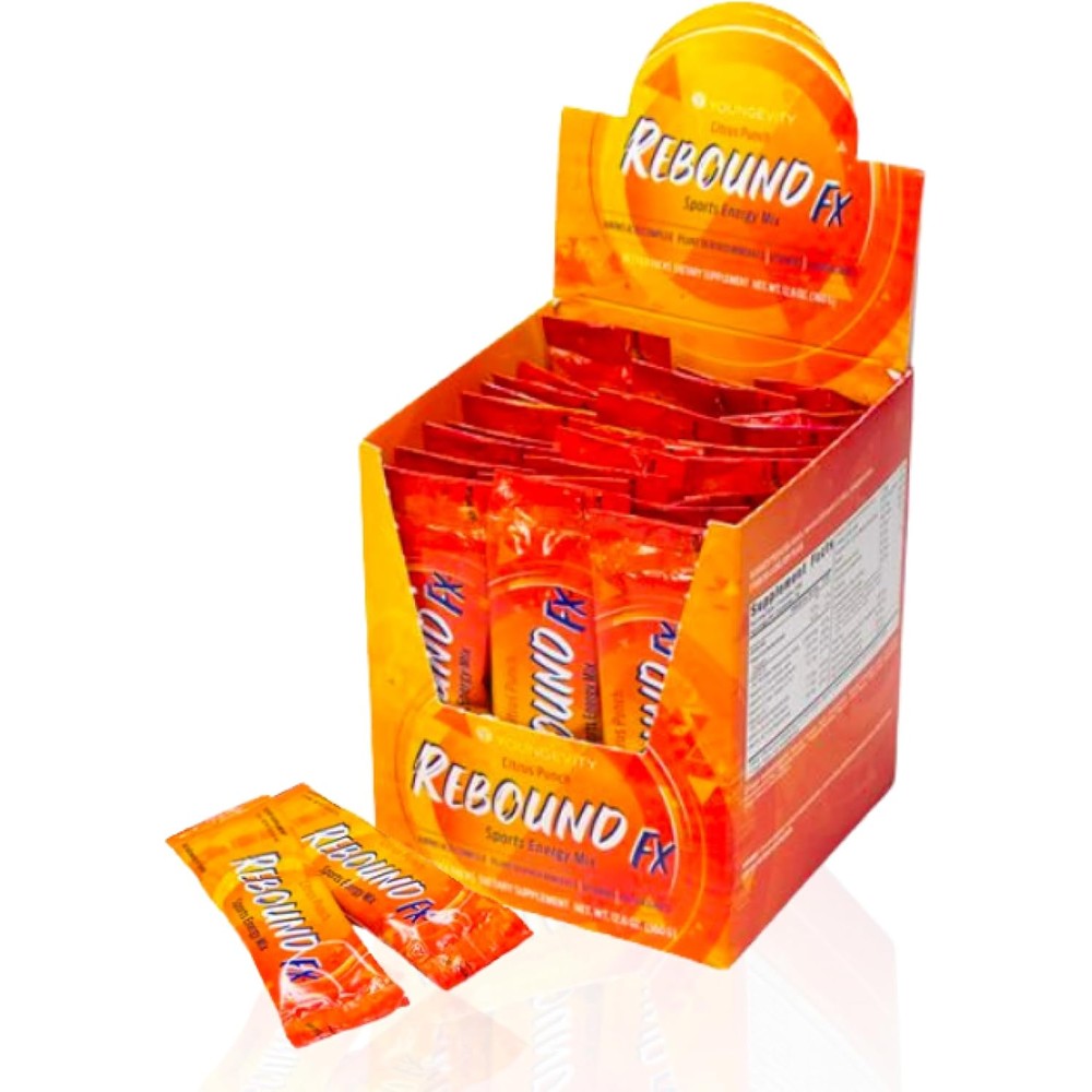 Youngevity Rebound FX Citrus Punch 30 count box front view energy supplement