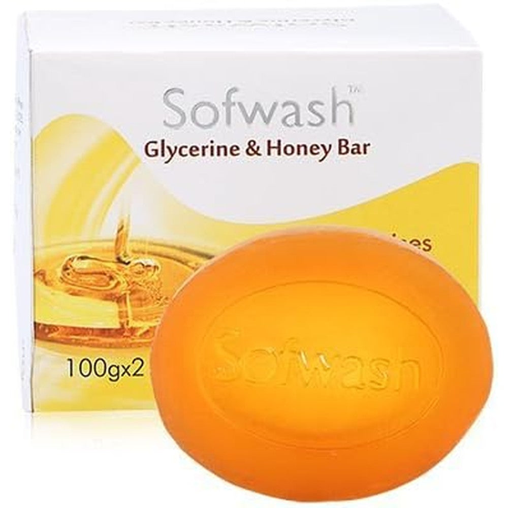 Modicare Sofwash Glycerine and Honey Soap Pack of 2 front view for moisturizing skincare.