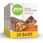 Zone Perfect Protein Bars Chocolate Peanut Butter 20 Count Box Front View Authentic Import
