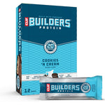 Clif Builder's Cookies and Cream protein bar box front view with 20g protein label.