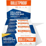 Bulletproof Vanilla Shortbread Collagen Protein Bars 12 pack box front view
