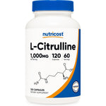 Nutricost L-Citrulline 500mg 120 Capsules bottle front view