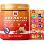 Keppi Keto Electrolytes Powder Raspberry Lemonade front view 50 servings tub