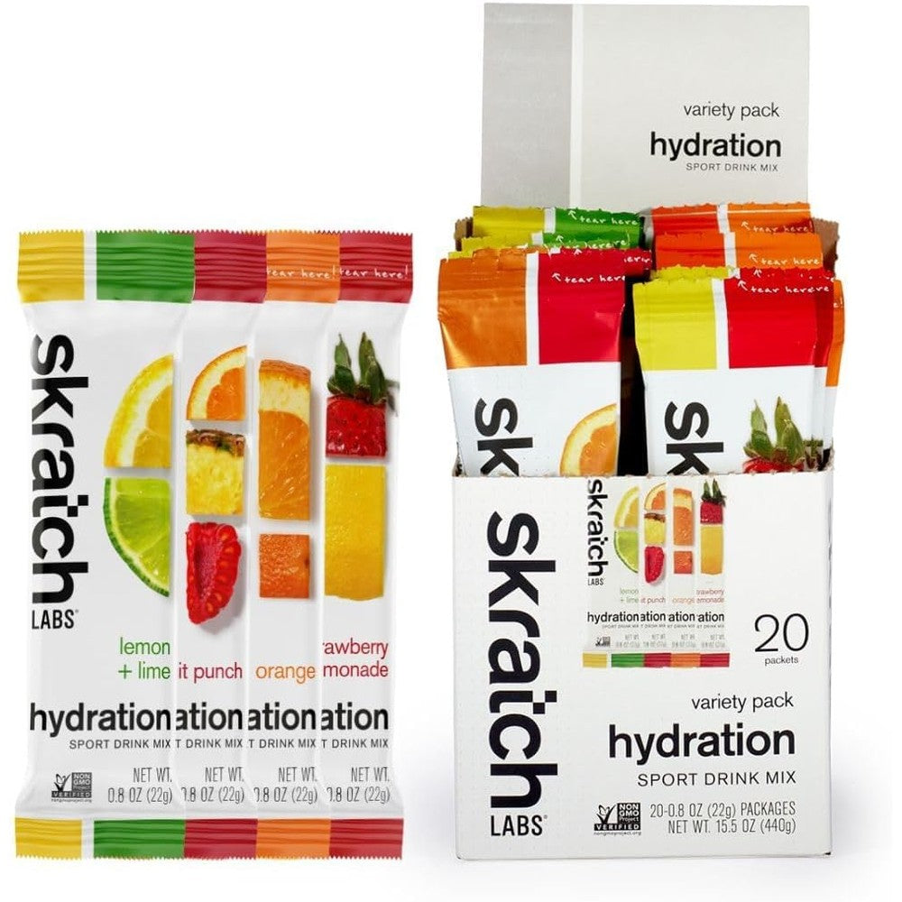 Skratch Labs hydration sport drink mix variety pack front view electrolyte powder