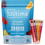 Ultima Replenisher daily electrolyte powder variety pack for hydration.