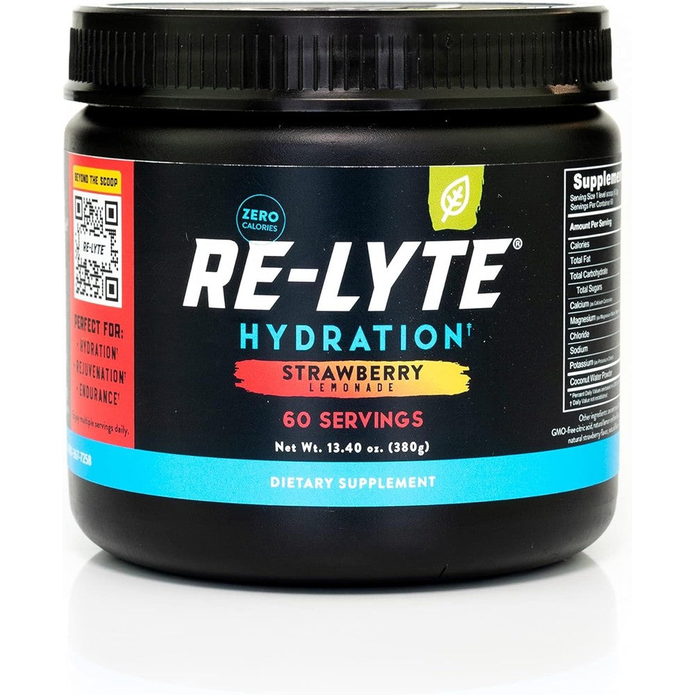 REDMOND Re-Lyte hydration strawberry lemonade tub front view keto electrolyte powder