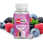 SaltStick Electrolyte FastChews mixed berry 60 tablets front bottle view for hydration.