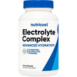 Nutricost Electrolyte Complex Advanced Hydration bottle front view showing 120 capsules label