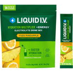 Liquid I.V. hydration multiplier energy yuzu pineapple 14 servings front packaging.