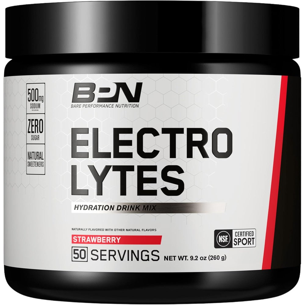Bare Performance Nutrition BPN Electrolytes Strawberry front view hydration supplement