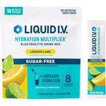 Liquid I.V. hydration multiplier sugar free lemon lime showing 14 servings.