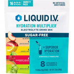 Liquid I.V. hydration multiplier sugar free variety pack front view of 16 serving box.