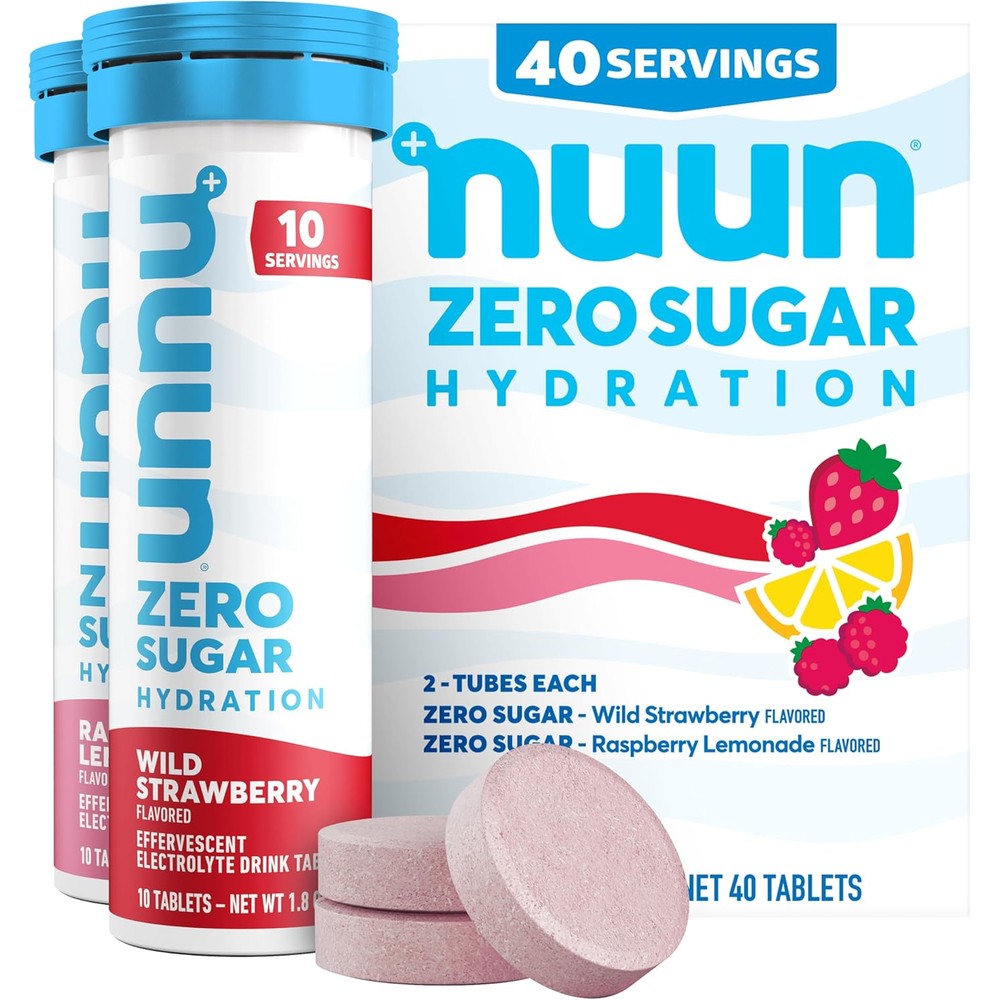 Nuun zero sugar hydration mixed berry 4 pack front view with electrolyte