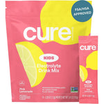 Cure Hydration Kids Electrolyte Drink Mix Pink Lemonade front packaging view.