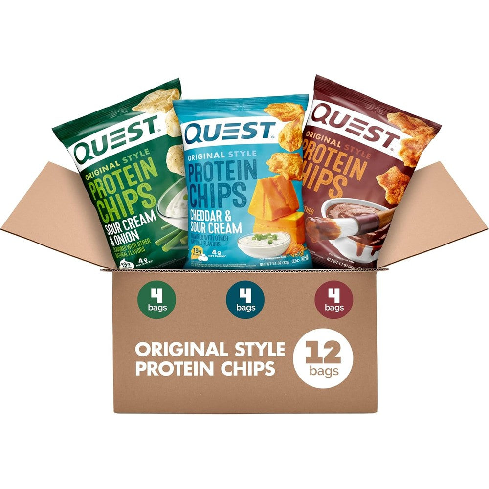 Quest Nutrition Protein Chips Variety Pack 12 count front box view