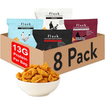 Flock Keto Chicken Skin Chips Variety Pack front view of 8-pack