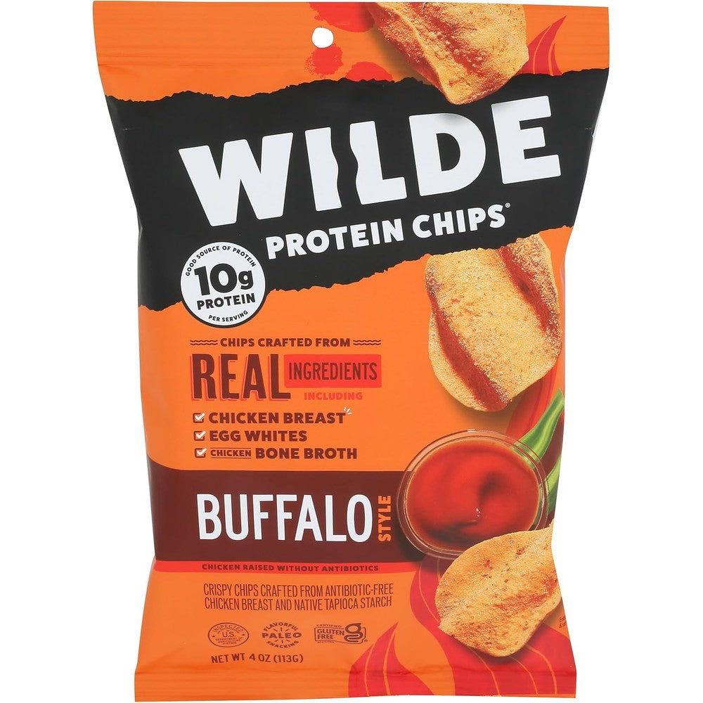 Wilde Brands Buffalo Style Protein Chips 4 Ounce front view