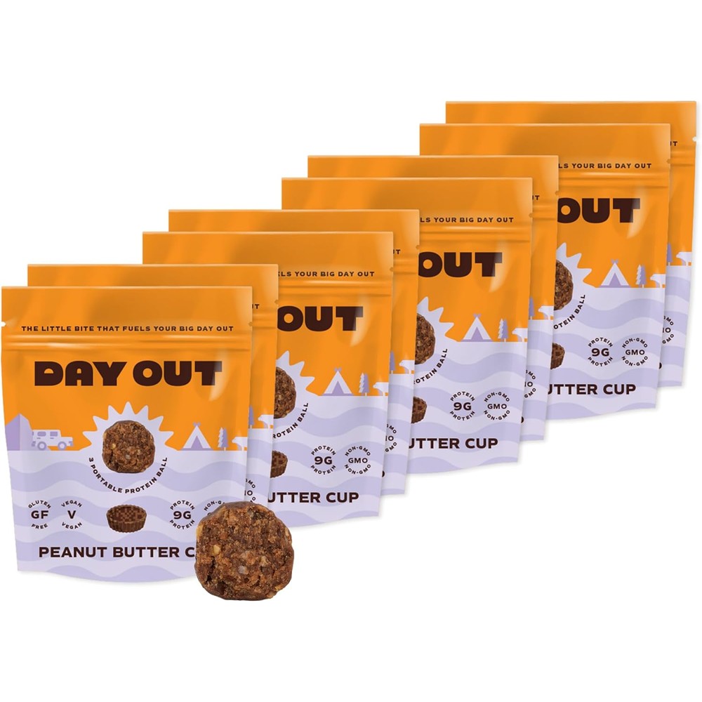 Day Out Protein Snack Balls Peanut Butter Cup 8 pack front view