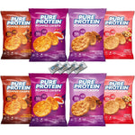 Pure Protein Popped Crisps variety pack front view for high protein snacking.