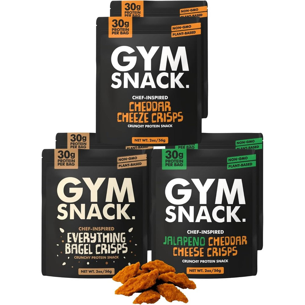 Gym Snack Protein Crisps Variety Pack front view high protein vegan snacks
