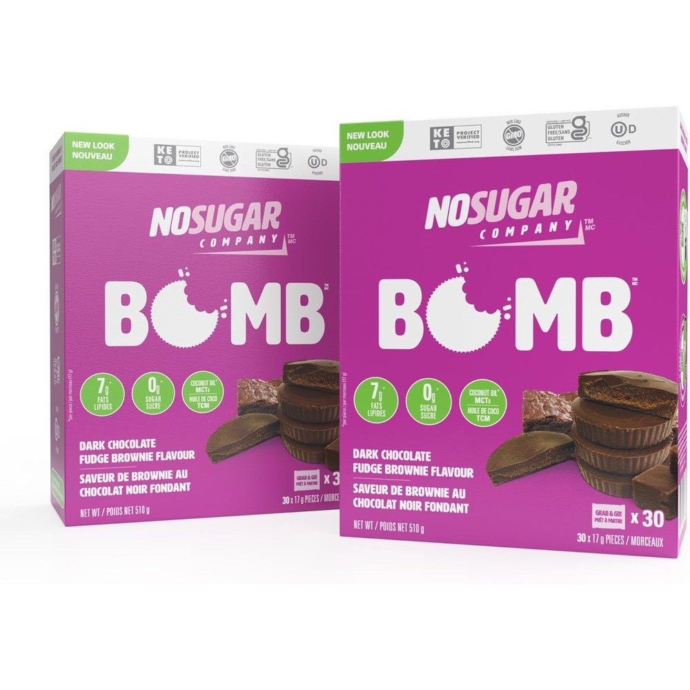 No Sugar Company Keto Cups Dark Chocolate Fudge Brownie front packaging view.