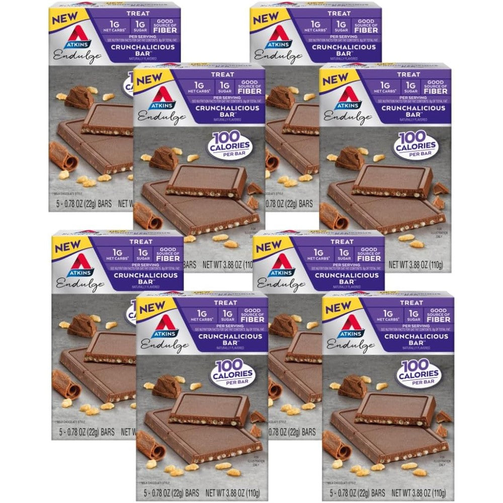 Atkins Endulge Crunchalicious Bar front view keto snack pack