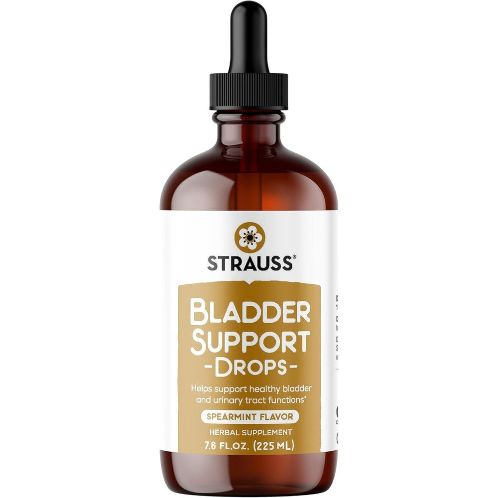 Strauss Naturals Bladder Support Drops Natural Supplements for Urinary System Support, Gluten-Free, Soy-Free, and Non-GMO, 7.6 fl oz.