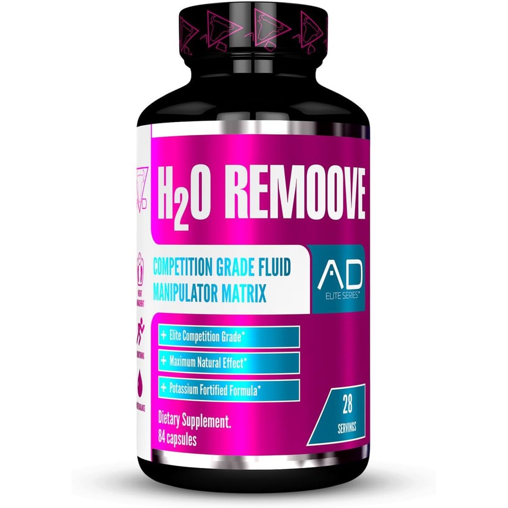 Project AD H2O Remoove Nutural Diuretice Water Management System, Contains a Potassium-Sparing Formula Designed To Promote a Drier, Leaner And More Vascular Looking Physique (28 Servings)