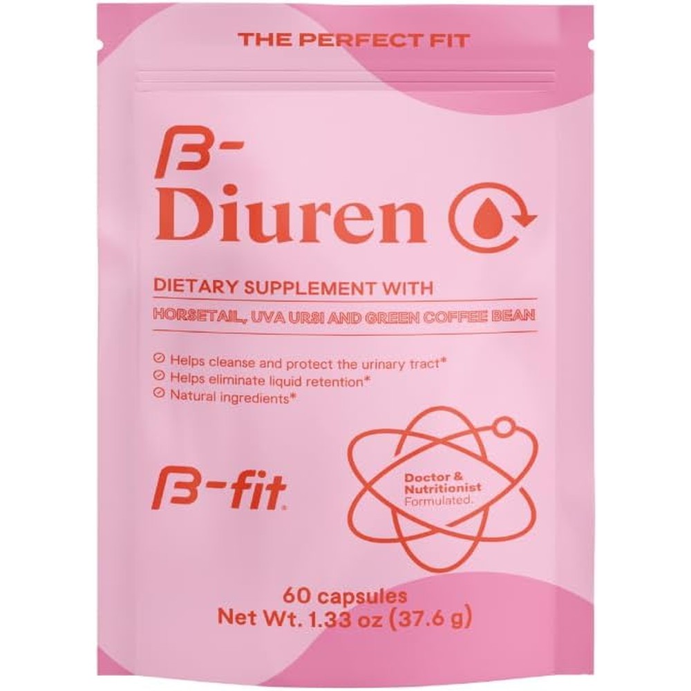 B-FIT B Diuren - Diuretic Capsules with Caffeine, Horsetail Herb and Uva Ursi - 60 Capsules with Natural Extracts - Horsetail Supplement - Best Diuretics for Water Retention