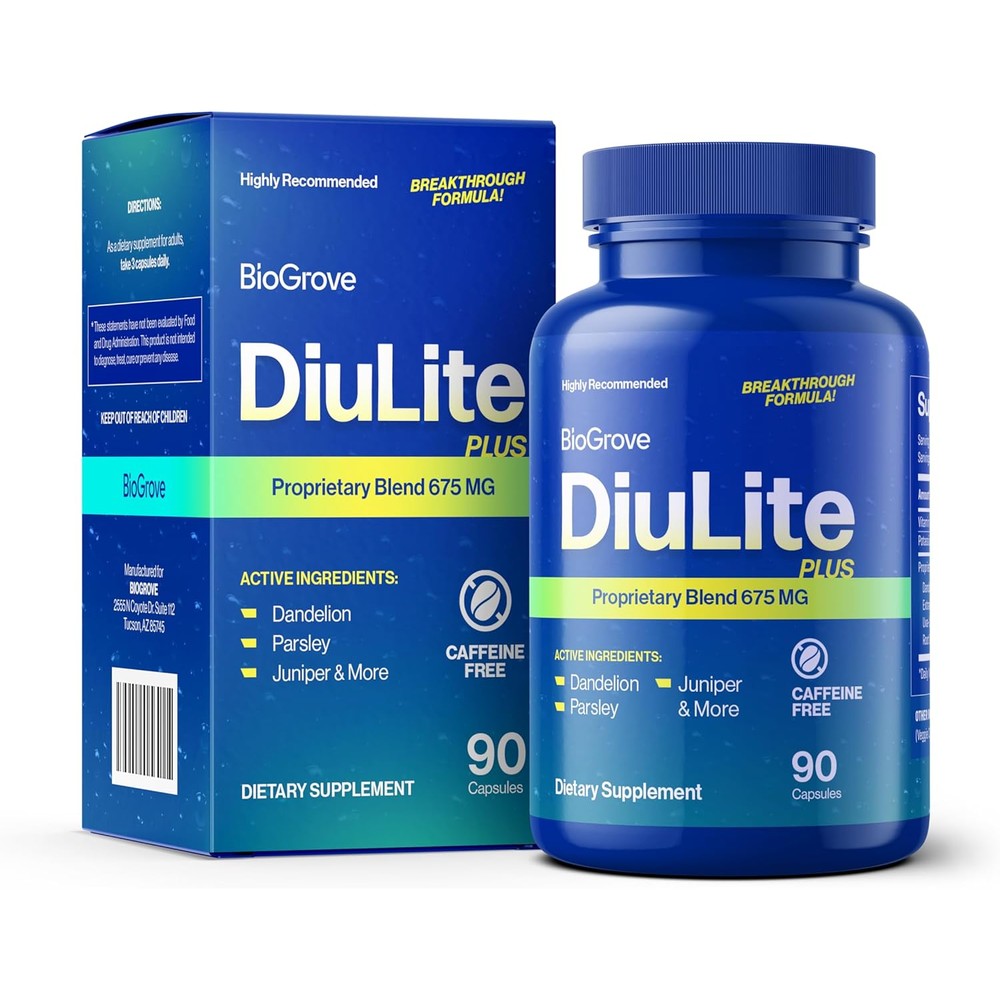 Water Pills for Swollen Feet & Legs (Easy-to-Swallow) Reduces Water Retention, Puffiness Without Side Effects - Top Value & Quality for Water Weight Loss - Diulite Will Have a Fast Effect on Your Body