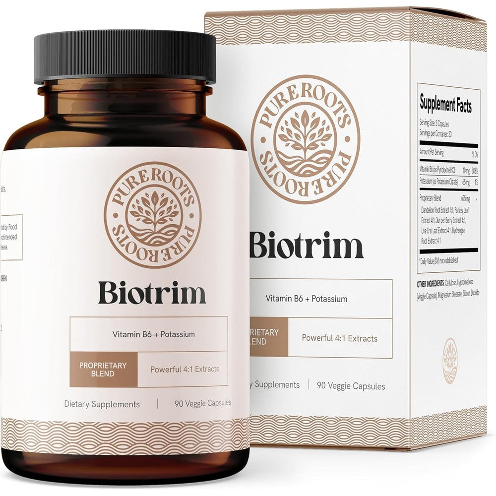 Caffeine-Free Water Pills for Swollen Legs and Feet - Contains The Best Natural Diuretics for Water Retention in Legs and Feet - Biotrim Helps Reduce Your Swollen Feet and Legs (with Dandelion Root)