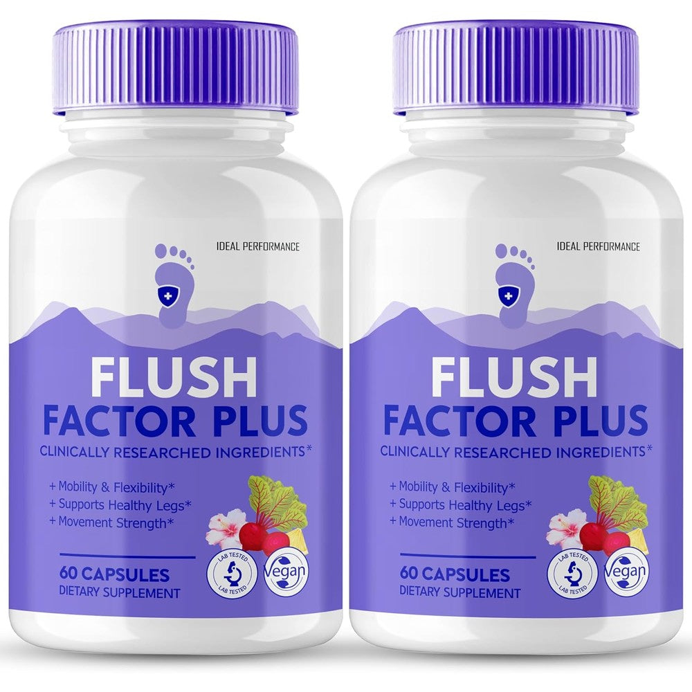 Flush Factor Plus Capsules, FlushFactor Plus Supplement Pills, Flush FactorPlus Maximum Strength, Flexibility & Healthy Legs, FlushFactorPlus Advanced Formula, Flush Factor Plus Reviews (2 Pack)