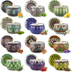 AGOL 2 Pack Scented Candles front view of floral gift box and tins
