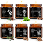 Yinuo Light Scented Candles for Men 6 Pack front view soy wax gift set