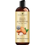 Handcraft Blends Organic Sweet Almond Oil 8 Fluid Ounce front view authentic carrier oil.