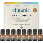Cliganic organic aromatherapy essential oils gift set top 8 iconics collection