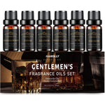 Hanolly Men's Essential Oils Set front view of six fragrance bottles.