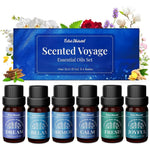 Éclat Naturel Essential Oil Set front view of 6 pack aromatherapy gift box.