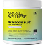 Sparkle Wellness Skin Boost Plus unflavored collagen peptides powder front packaging view for premium skincare support