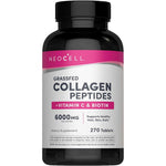NeoCell Super Collagen Peptides 270 tablets front view bottle packaging for healthy skin