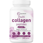 Micro Ingredients Multi Collagen 240 Capsules front view showing product packaging and key ingredients.