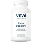 Vital Nutrients Liver Support 120 Capsules front view bottle showing premium vegan milk thistle and curcumin blend