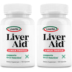 Liverite Liver Aid with Milk Thistle 300 capsules twin pack front view showing packaging details.