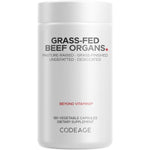 Codeage Grass Fed Beef Organs 180 Capsules front view showing product label and brand name.