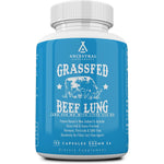 Ancestral Supplements Grass Fed Beef Lung Supplement front view bottle showing 180 capsules packaging