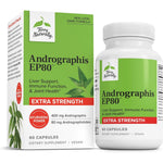 Terry Naturally Andrographis EP80 Extra Strength 60 Capsules front label showing immune and brain support benefits.