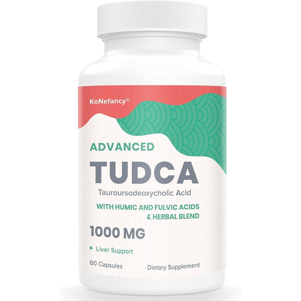 KoNefancy TUDCA Liver Supplements 1000mg 60 vegan capsules front view bottle packaging