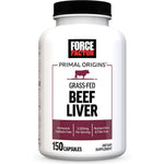 Force Factor Primal Origins Grass Fed Beef Liver 150 Capsules front bottle view