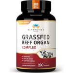 Teraputics Premium Grass Fed Beef Organ Supplement 200 Capsules front bottle view