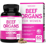 Dorado Nutrition Women's Grass Fed Beef Organ Complex 60 capsules front packaging view showing pink and white label.